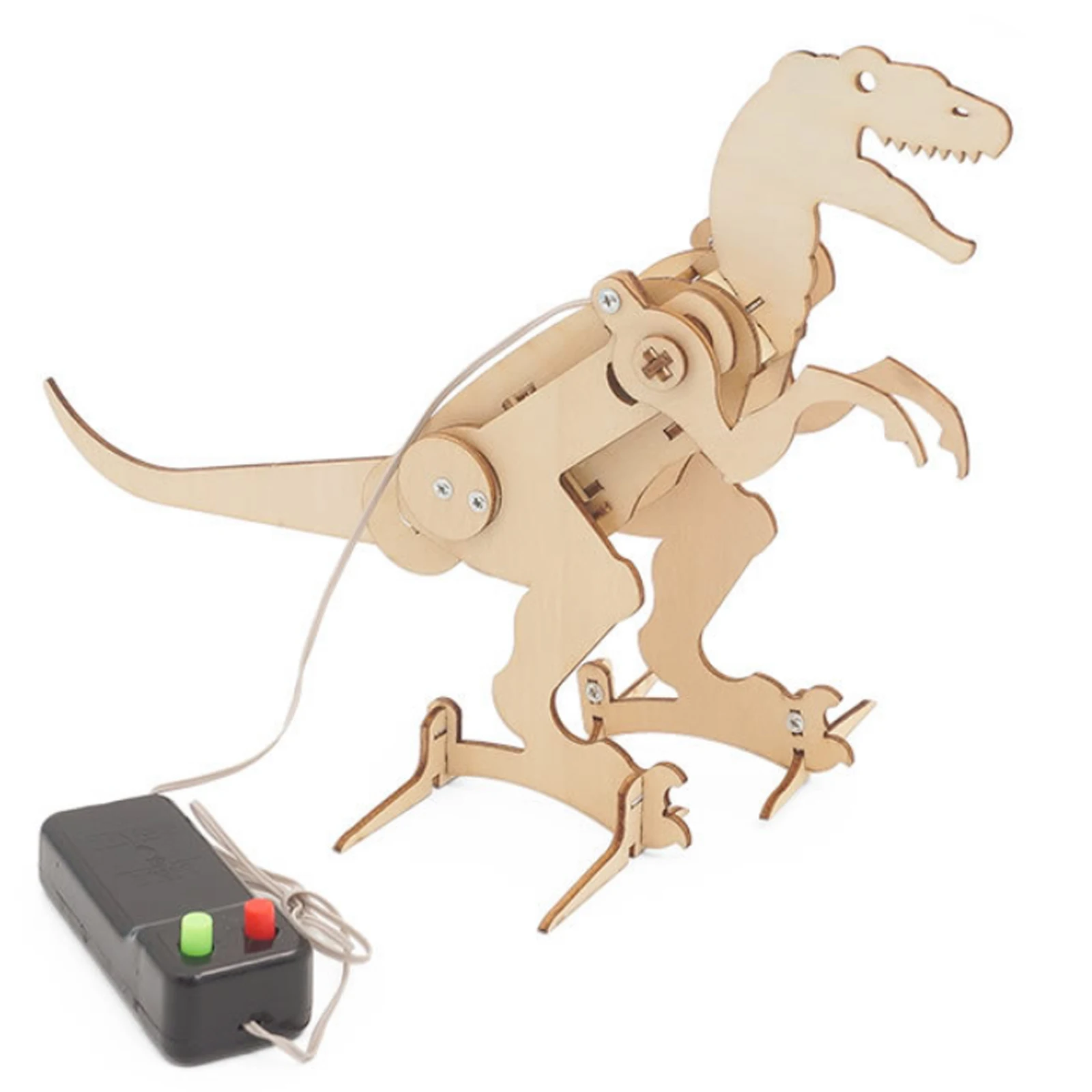 Wood Model Hand Made DIY Toys Remote Controlled Robot Tyrannosaurus STEM Toys Science Experiment Kit Technology Puzzle Toys Kids