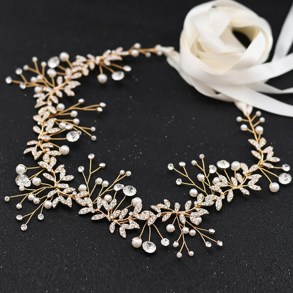 100% Handmade Luxury złoty diament pas pasy ślubne kryształowe pasy ślubne pasy Rhinestone formalna sukienka Alloy Leaves Bridal Belt