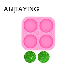 DY0451 Glossy 0.75/1.5/1.7in Circle Craft Epoxy Resin Round DIY Badge Reel As Well Silicon Mold Jewelry No Hole