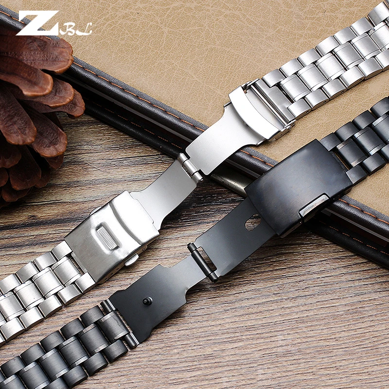 For TIMEX T2N720 T2N721 TW2R55500 T2N721 T2N739 Series Men\'s lug end Watch Strap 24*16mm Stainless Steel Watchband Accessories