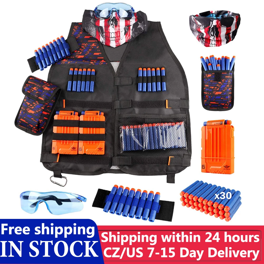 2021 Nieuwe Kids Tactische Vest Pak Kit Set Outdoor Game Kids Tactische Vest Houder Kit Voor Nerf Nstrike Elite Serie game Mode