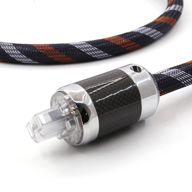 Hifi Unprinted Carbon Fiber Rhodium Plated US Power Plug Connector  OCC US AC Audio Power Cable hifi AC Power Cord