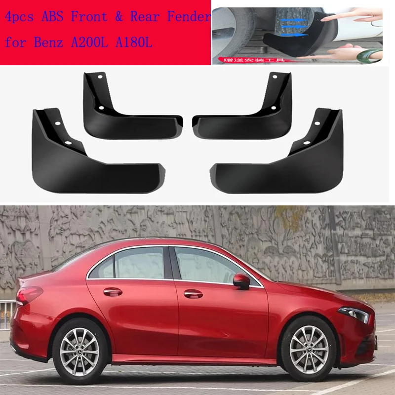 

High-quality 4pcs ABS Front & Rear Fender for Benz A200L A180L Car Mud Flaps Splash Guard Mudguard Mudflaps Accessories