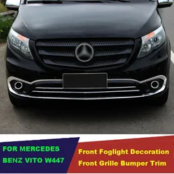 ABS chrome car front foglight trims front bumper trims for mercedes benz vito 2014 2015 2016 2017 2018 2019 w447