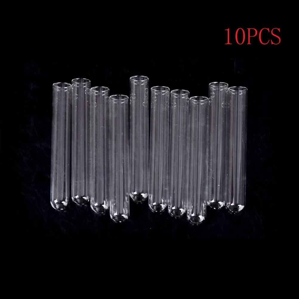 10pcs Transparent Pyrex Glass 1mm Thick Wall Test Tubes Blowing Fire Polished Ends Test Tube 100mm Length