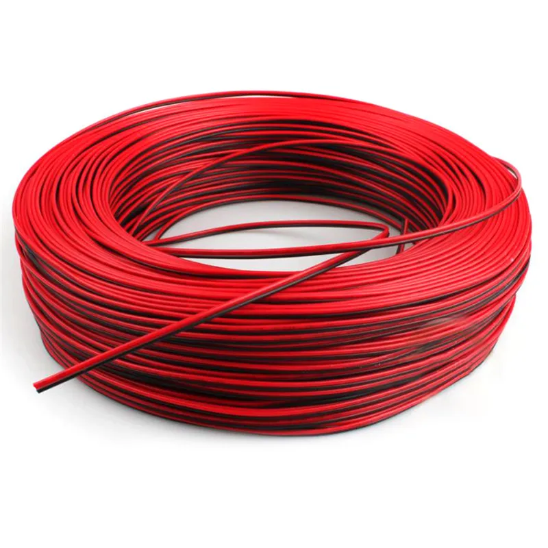 2021 New 1pc High Quality 10m 22AWG Black with Red led wire Cable