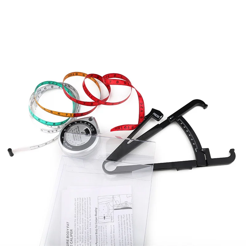 WINTAPE 2ชิ้น/เซ็ต Health Care Skinfold Body Fat Caliper มินิไม้บรรทัดแบนเซนติเมตรเมตรเย็บวัด150M 60นิ้ว