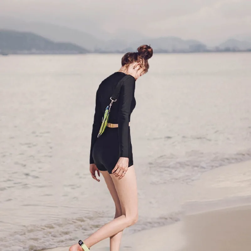 2022 New Women Sport Beach Wear Two Pieces Bathing Suit High Waisted Long Sleeves Sumemr Surfing Suit Padded Rashguards