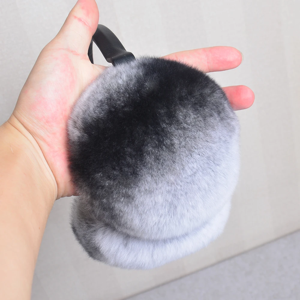 Natural 100% Rex Rabbit Fur Earmuffs Women Fashion Men Warm Russia Winter Real Fur Earmuffs Children Ear Cover For Earlap Girl