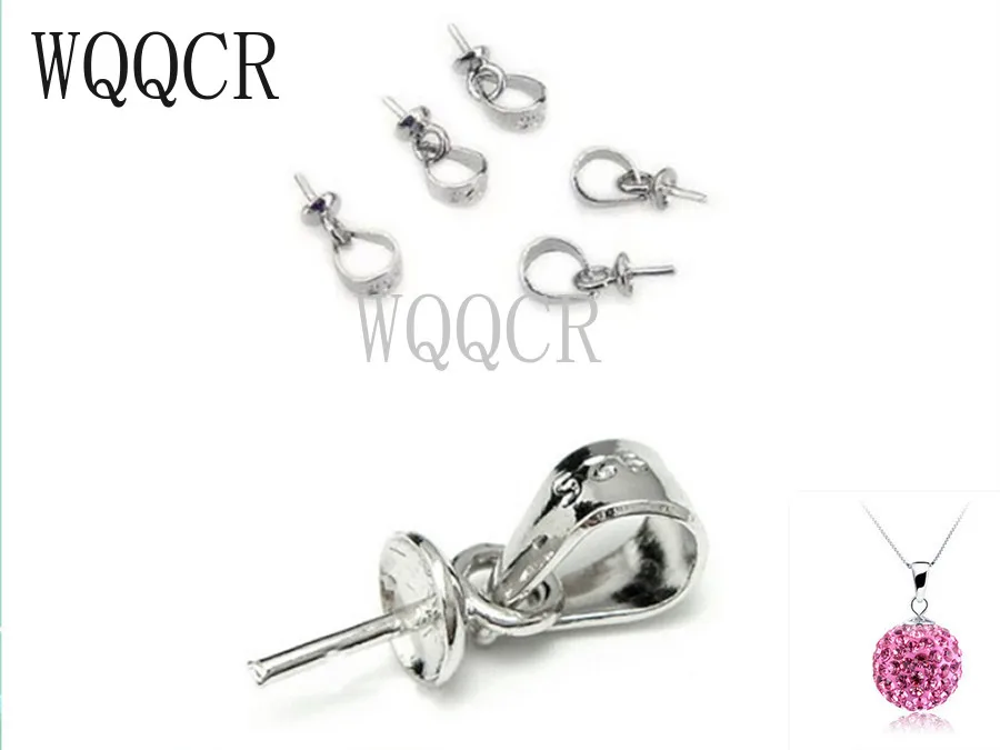 925 sterling silver Jewellery Sets Findings Genuine Pure 925 Sterling Silver colorCup Cap Bail Connector For Pendant