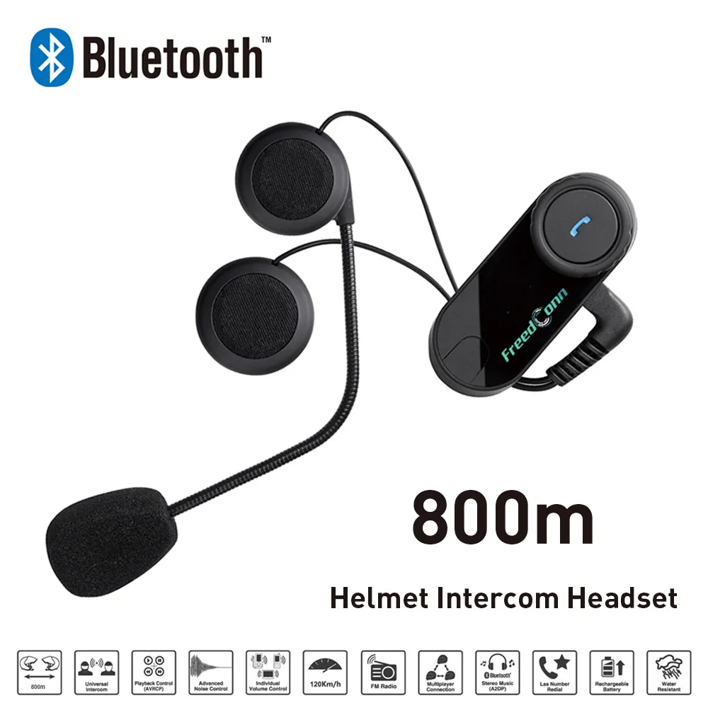 

Motorcycle helmet Bluetooth walkie talkie 800m wireless Bluetooth headset Stereo with FM radio wireless earphones headphones