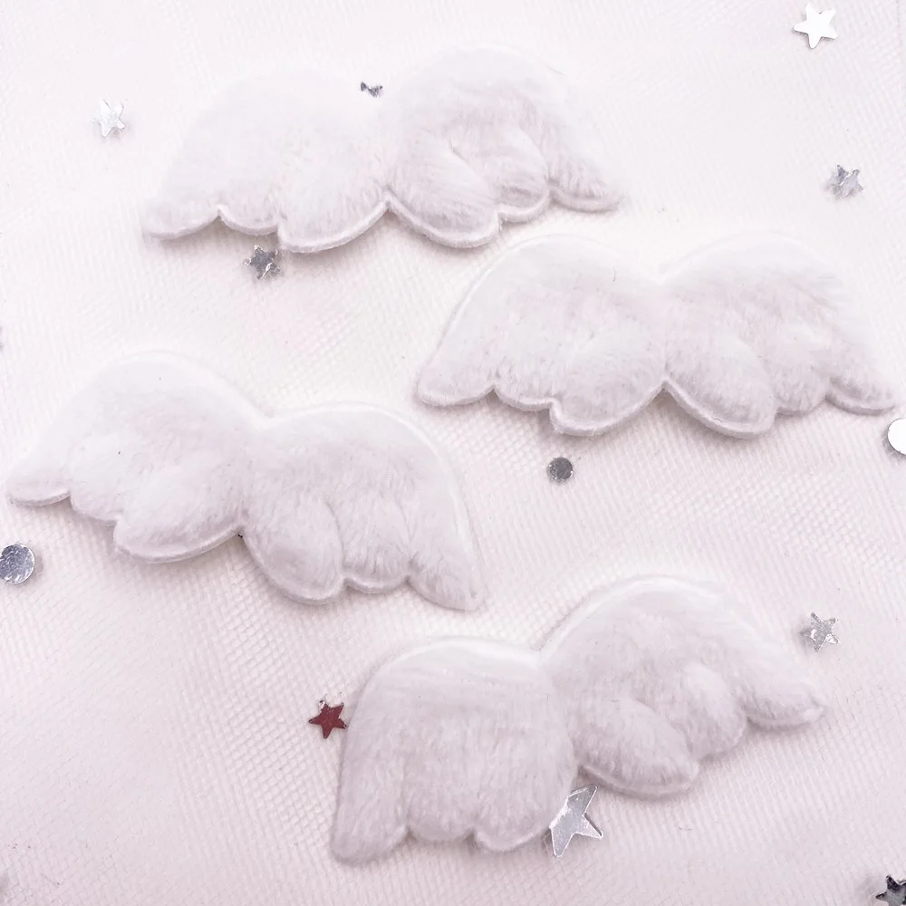 20PCS Furry Angel Wing Padded Applique Wedding DIY Sewing Patch DIY Children\'s Hair Accessories Cloths Stickers Ornament Craft