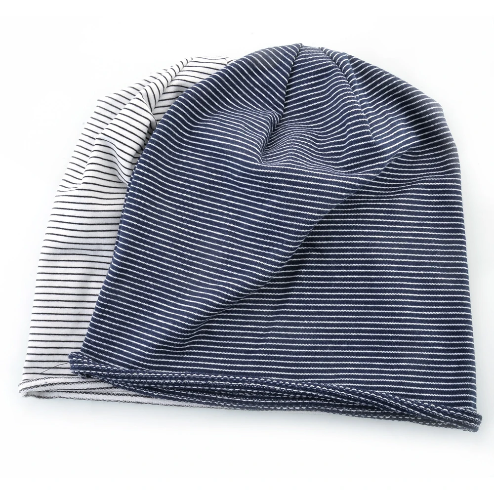 TQMSMY Striped Beanies Hat Men Women Thin One Layer Skullies Beanies Spring Summer Outdoor Casual Bonnet Gorras TME182