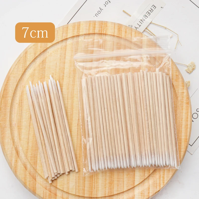 Disposable Ultra-small Cotton Swab Lint Free Micro Brushes Wood Cotton Buds Swabs Glue Removing Tools for Eyelash Extension