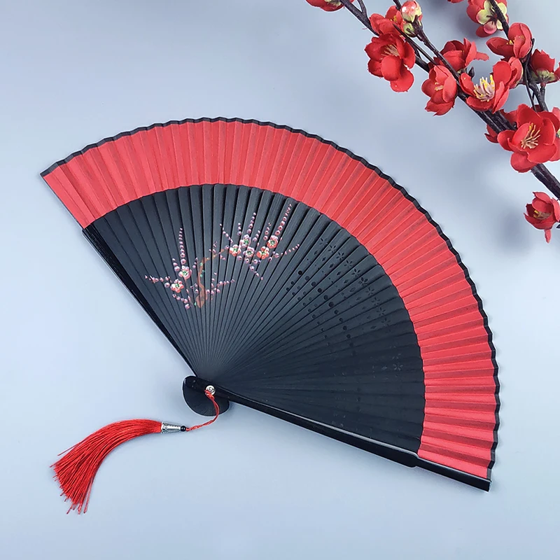 Chinese Classical Folding Fan Vintage Women Hanfu Cosplay Hand Fans Lady Dance Hand Fan Bamboo Folding Fan Abanicos Para Boda