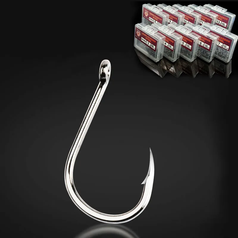 

100PCS Box High Carbon Steel Barb Fish Hook For Carp Fishing Lake Fishing Sea Fish Hook Fly Fishing Accessories Fish Hook