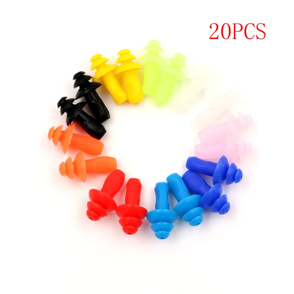 

20Pcs/Lot Soft Anti-Noise Ear Plug Sleeping Plugs Waterproof Silicone Swim Earplugs Sound Insulation Ear Protection Earplugs