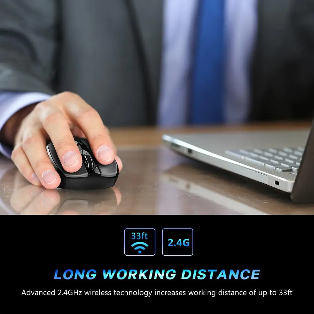 VicTsing 2.4G Wireless Gaming Mouse 2400 DPI Adjustable 6 Buttons Mouse With Nano Receiver Wireless Mouse for Computer/Laptop