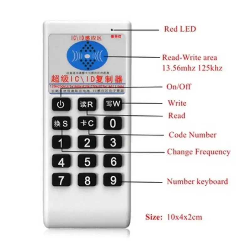 Nieuwe Handheld 125Khz-13.56Mhz Rfid Copier Duplicator Cloner Id/Ic Card Reader Writer Access Control Card duplicator