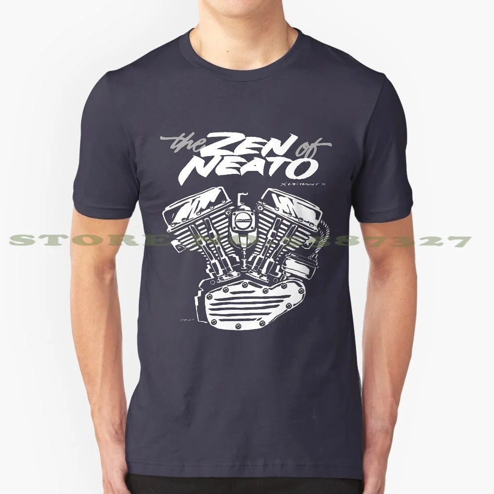 Zon Pan Cursive 100% Pure Cotton T-Shirt Zon Zen Of Neato Chopper Bobber Davidson Detroit Motorcycle Vintage Custom Drag Race