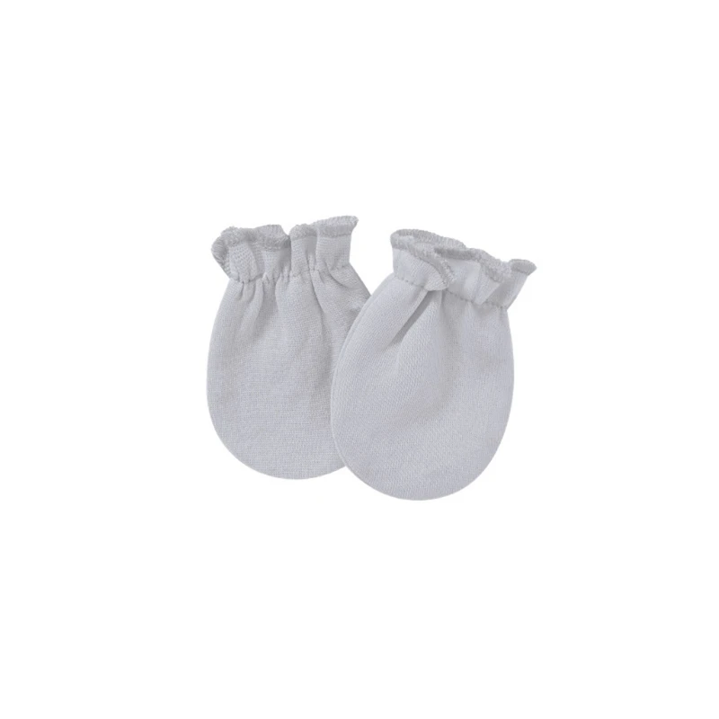 1 Pair Baby Anti-scratch Soft Cotton Gloves Newborn Solid Color Handguard Mittens Infants Supplies 77HD