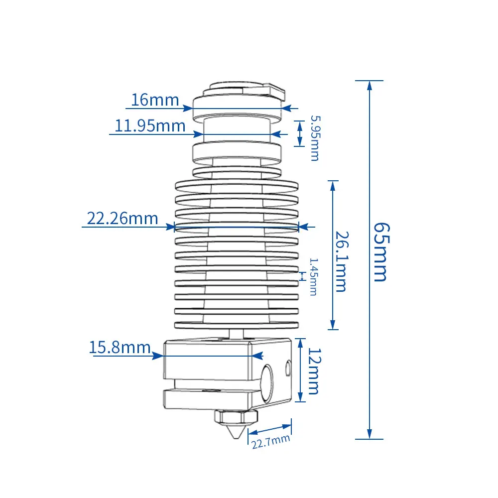 RAMPEN E3D V6 3D Druck J-kopf Hotend für 1,75mm Direkte Filament MK3/MK3S Titan Extruder 0,4mm Düse 3D Drucker Teile