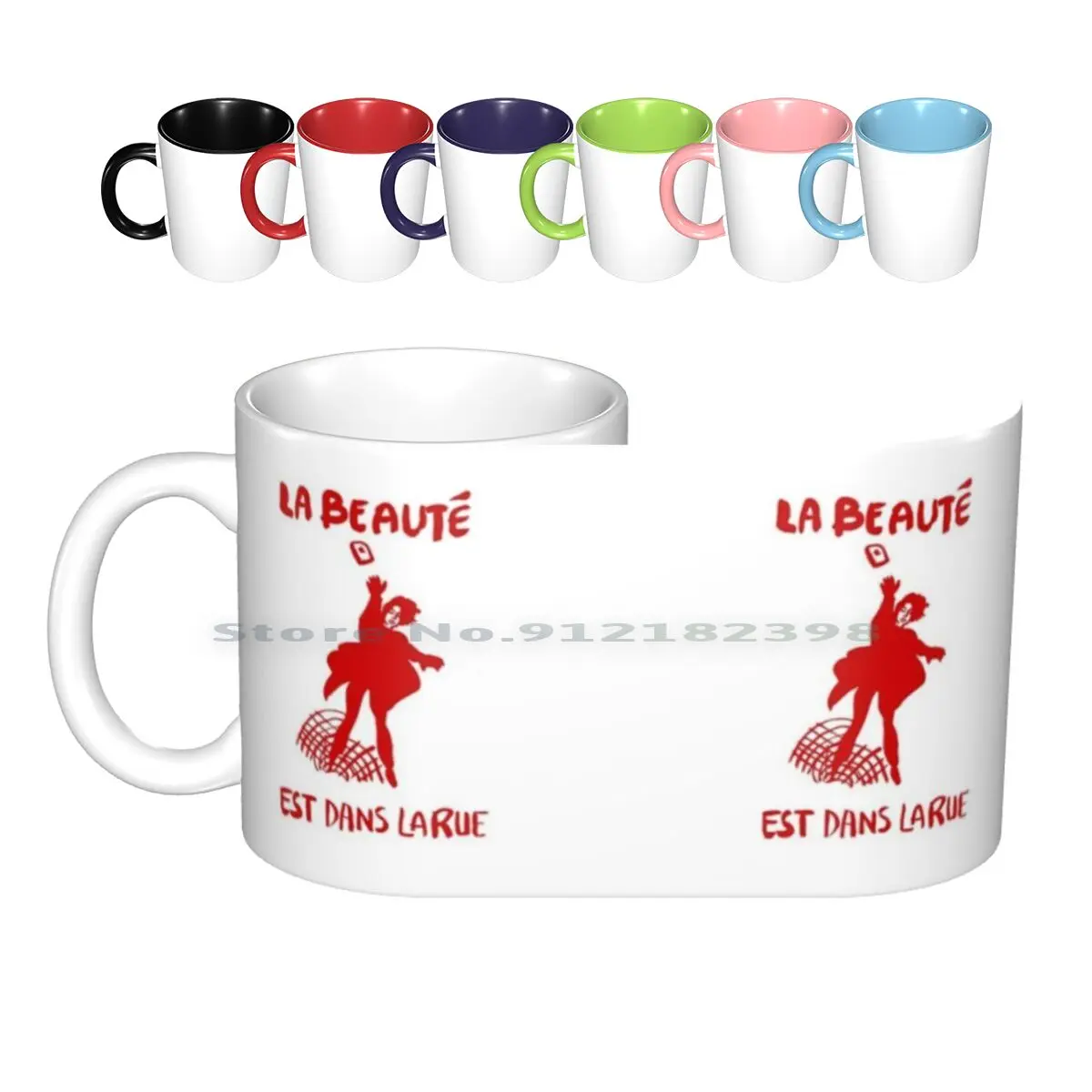 Paris Revolt , Mai 68 : 'la Beaute Est Dans La Rue' : The Original Thrown Iphone In Red Ceramic Mugs Coffee Cups Milk Tea Mug