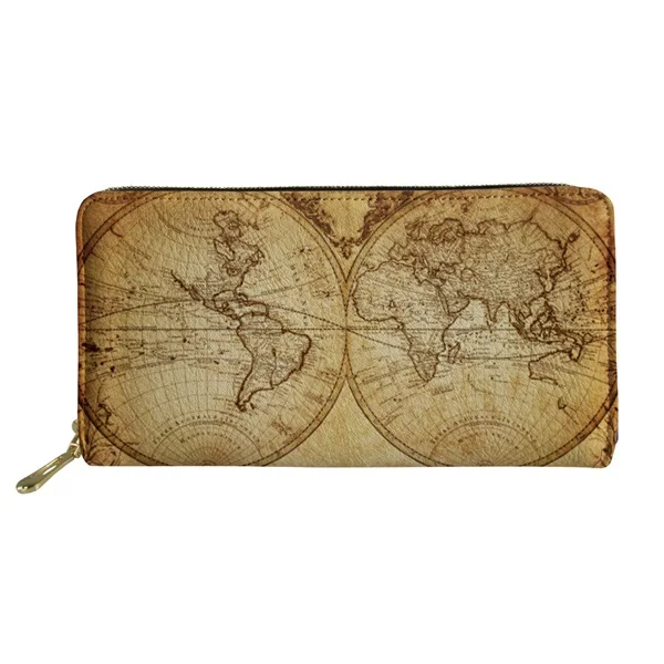 2025 Geometric Long Wallets Leather PU Coin Clutch Luxury Designer Women Men World Map Print Shopper Best Gift Wallets