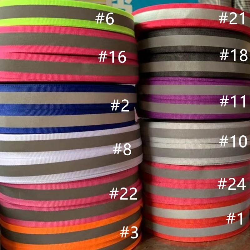 50 Yards/Lot 2cm Wide High-Brightness Safety Silver Reflective Sewing On Fabric Tape Strap Vest Webbing Night Light Warning Belt