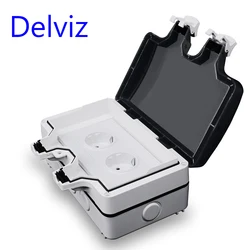 Delviz IP66 Socket Protective box,Outdoor installation switch dust cover,Type 146 socket seal box,Household Waterproof Cover Box