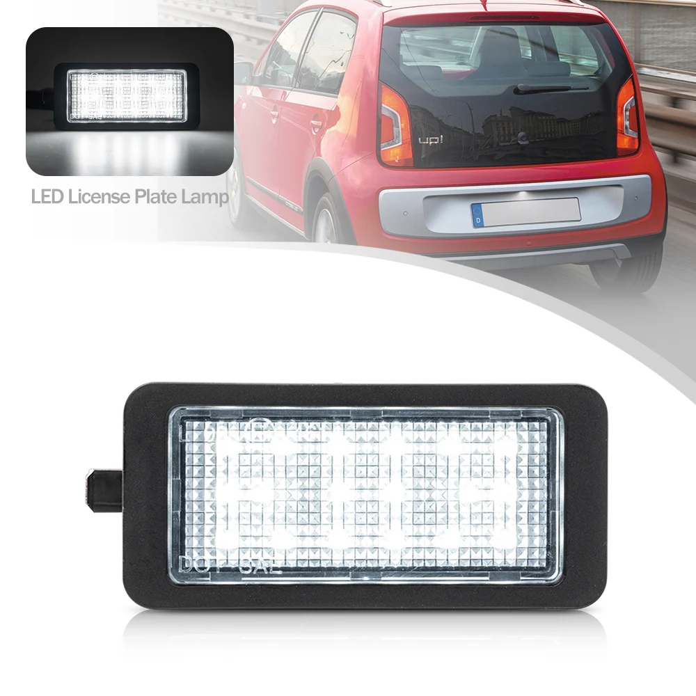 

1 Pc LED License Number Plate Light For VW up! E-up Skoda Citigo E-Citigo Canbus No Error Seat Mii E-Mii 14-21 OEM#1S0943021