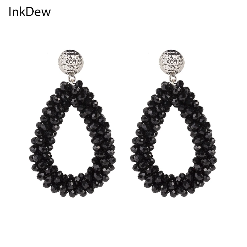 INKDEW Water Drop Earrings for Women Faceted Beads Handmade Crystal Earring Big Earrings Long Earrings vintage Wholesale EA004