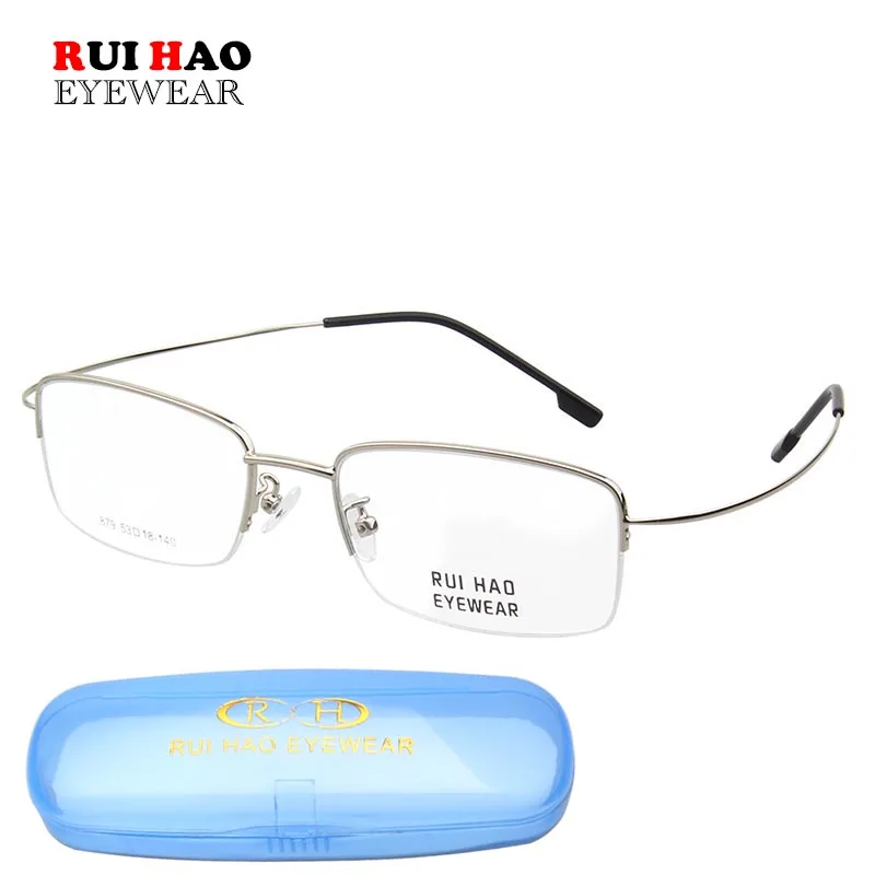 

High Flexibility Eyeglasses Frame Unisex Glasses Frame Leisure Half Rimless Optical Spectacles Men Rui Hao Eyewear Brand 879