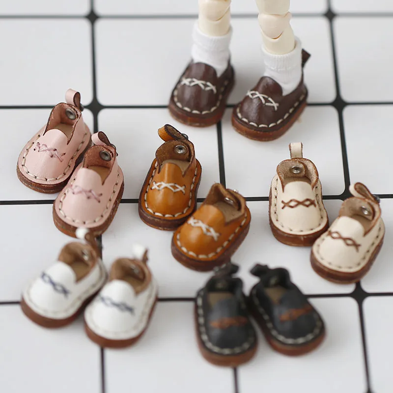 HOUZIWA  GSC YMY 1/12 BJD Shoes OB11 Doll Shoes Leather