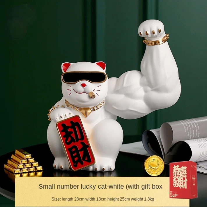 Kirin arm robbery cat decoration creative vigorous muscle giant arm lucky cat home living room decoration gift