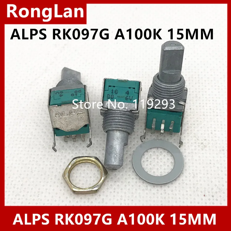 

[BELLA]New Imported Japanese ALPS RK097 Double Precision Volume Potentiometer A100K 15 Axle--10PCS/LOT