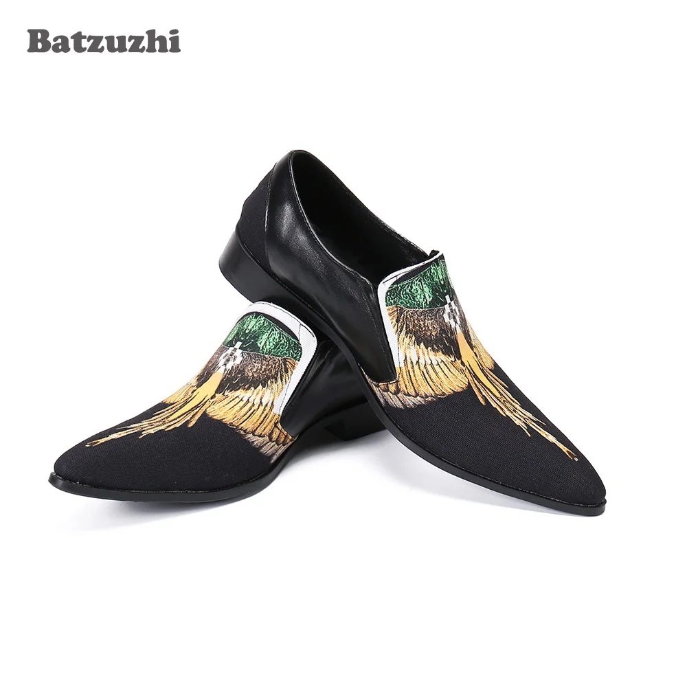 

Batzuzhi Handmade Men's Shoes Luxury Formal Leather Dress Shoes Men Slip-on Business/Party/Wedding zapatos de hombre,Big EU38-46