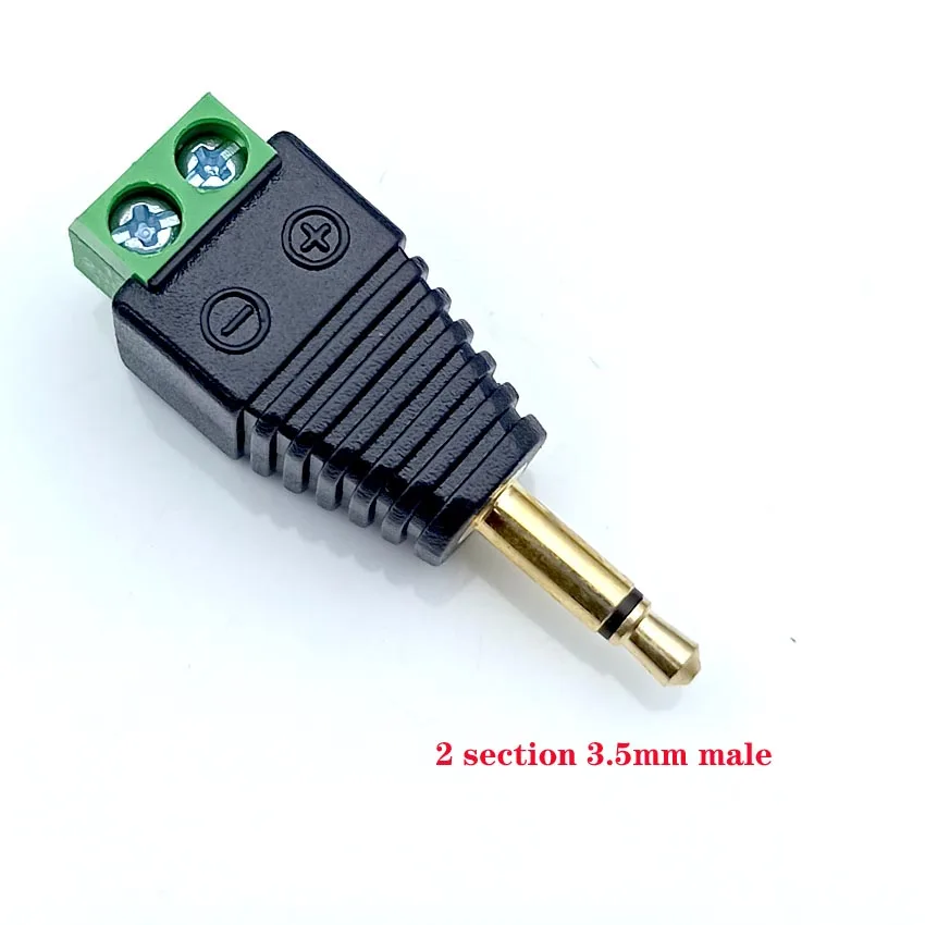 Earphone Audio Jack 3.5mm Connector Stereo Adapter 3.5mm RCA Audio Mono Channel Plug to Screw Terminal Audio Mono Channel Plug