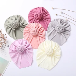 Solid Cotton Braid Baby Hat for Newborn Children Kids Snail Beanies Winter Autumn Caps Soft Turban Infant Boy Girl New Headwrap