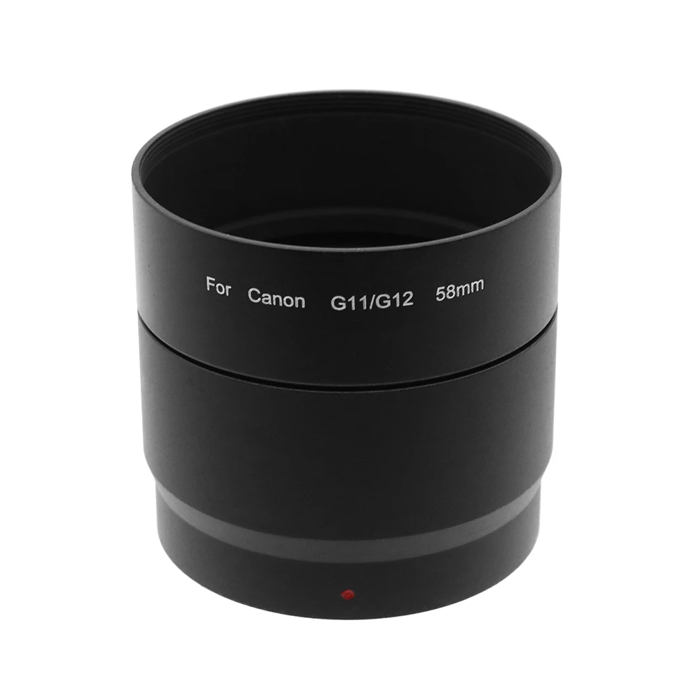Para cámara Canon PowerShot G10 G11 G12 58mm rosca de filtro adaptador de filtro de lente anillo de tubo de Metal