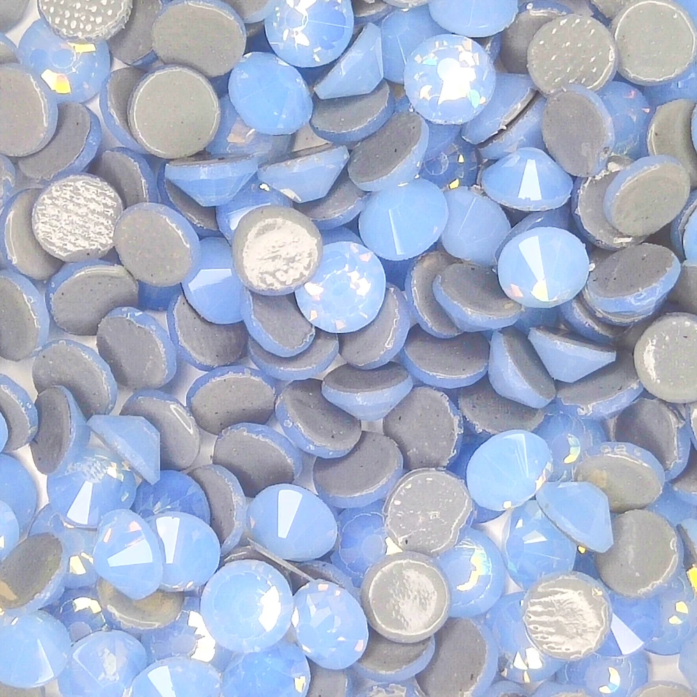 AAAA+Quality White Opal Flatback HotFix Rhinestones ss6 ss10 ss16 ss20 ss30 (2mm~8mm) Iron On Crystal Rhinestones