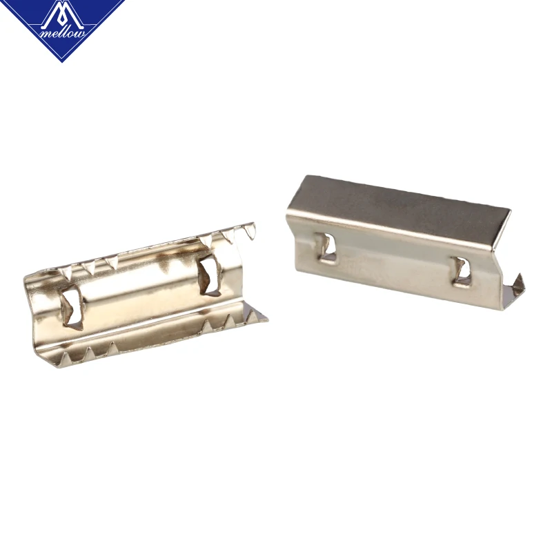 Mellow 10Pcs 3D Printer Onderdelen GT2 Open Riem Clip Open-End Timing Riemen Openbuilds Riem Klem Crimp Stijl