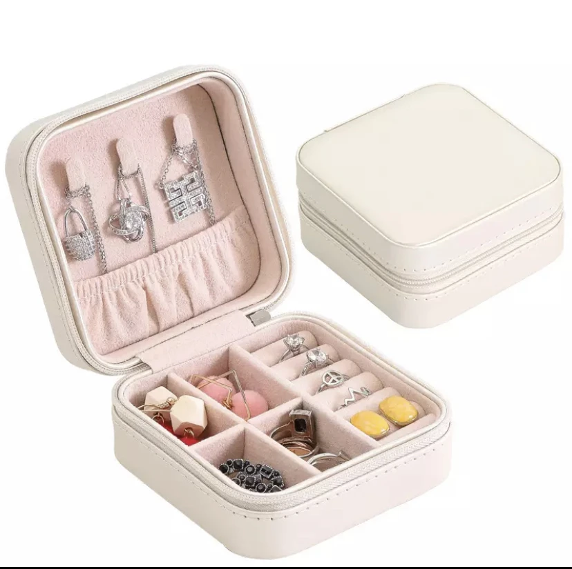 

Portable Ring Earring Jewelry Box Velvet Jewelry Box High Capacity Leather European Jewelry Travel Storage Box Large Space