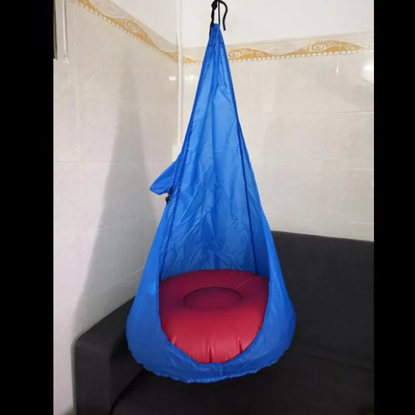 Sedia a dondolo sospesa per bambini con gonfiatore, amaca sospesa con cuscino d'aria, divertimento per interni ed esterni, per leggere, rilassarsi