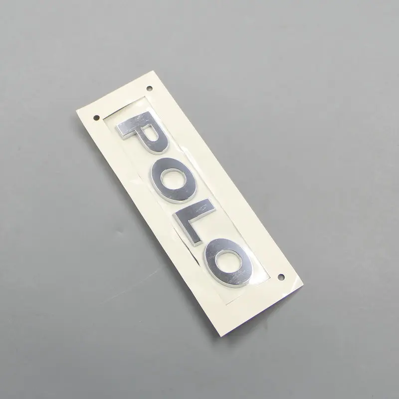 For POLO Trunk logo Polo alphabet ABS plastic Electroplated car paint silvery