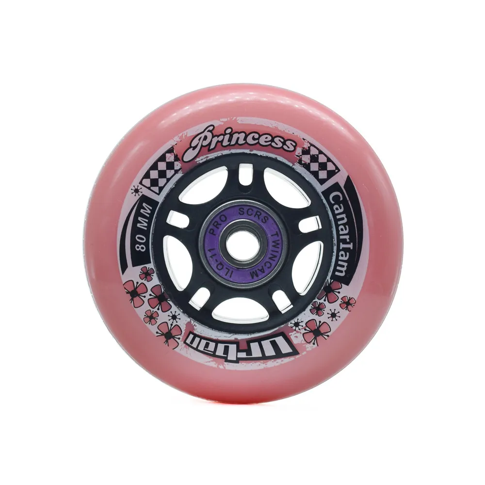 CARARIAM NEO Urban 80mm Roller Skates Wheel with 84A Pink Blue 80 Inline Skating Tyre for SEBA Slalom FSK Rodas ILQ-11 Bearing