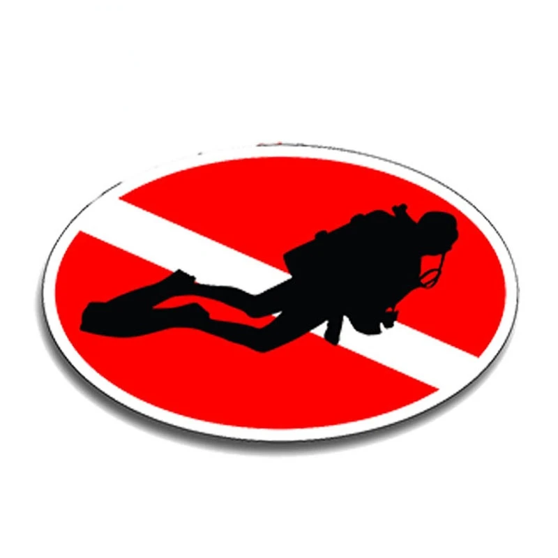 Fashion Oval Scuba Diver Sticker Flag Decal Car Truck Window Bumper Graphic Diving Dive Waterproof Car Styling Car Decoration