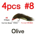 4PCS Sz 8 Olive