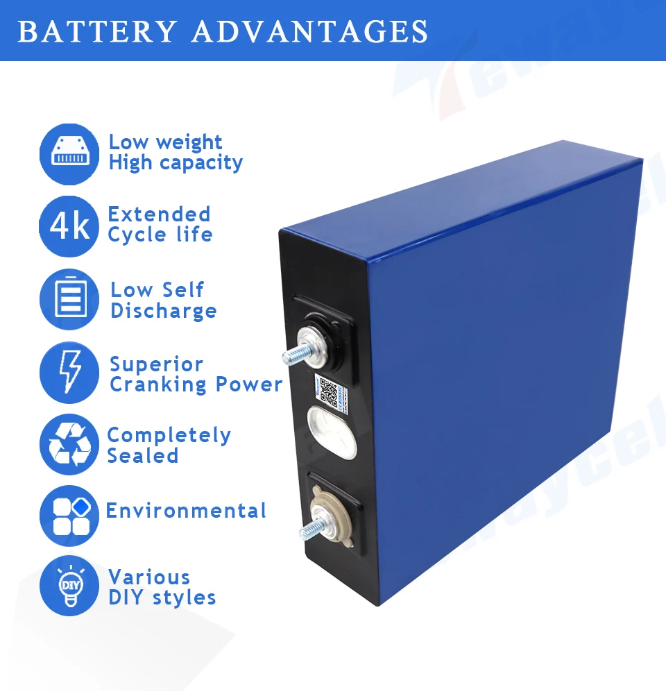 Imagem -02 - Bateria de Lítio Ferro Fosfato 156ah Células Recarregáveis Prismatic Power rv pv Barco Sistema Solar ue us Tax 3.2v 155ah Lifepo4