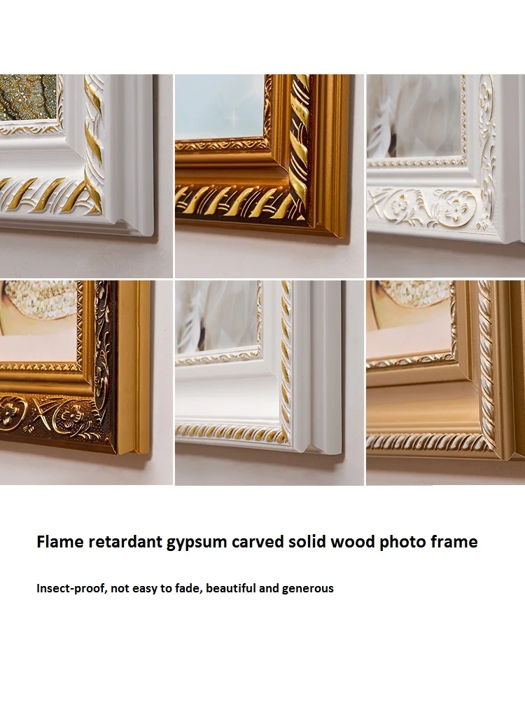 Mounted Retro European Solid Wood Oil Painting Photo Frame, Outside Frame
